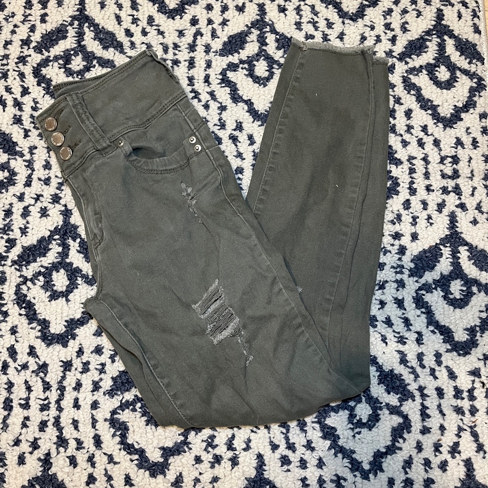 YMI Women's Khaki Green Skinny Jeans
